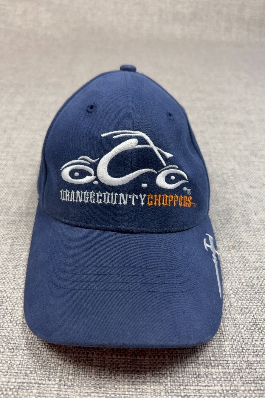 Y2K Orange County Choppers OCC Bio-Domes Stretch Fit Hat Cap Navy